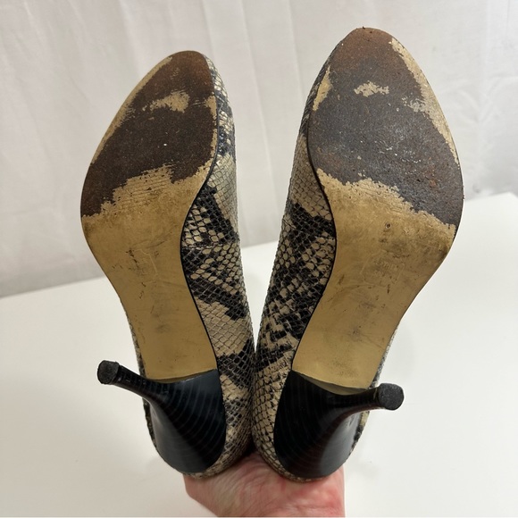 Isaac Mizrahi Womens Brown Snake Print High Heels Size 7.5 - Picture 4 of 8